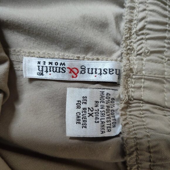 Hasting & Smith Women's Khaki Shorts Pull On Elastic Drawstring - Picture 3 of 8